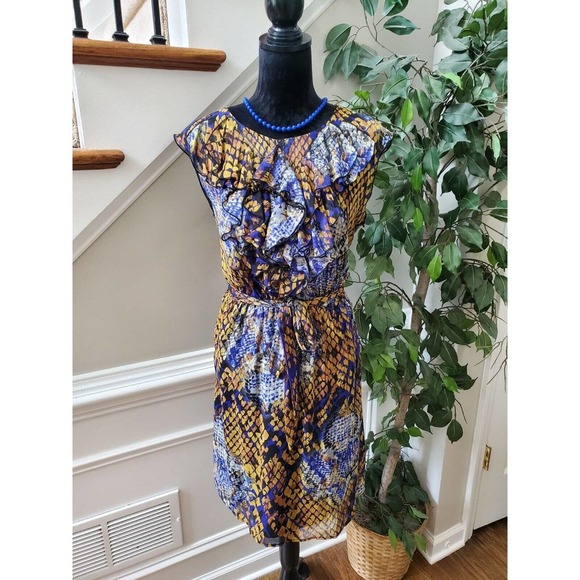 Emma & Michele Women Multicolor Round Neck Sleeveless Knee Length Dress Size 14 - Picture 1 of 12
